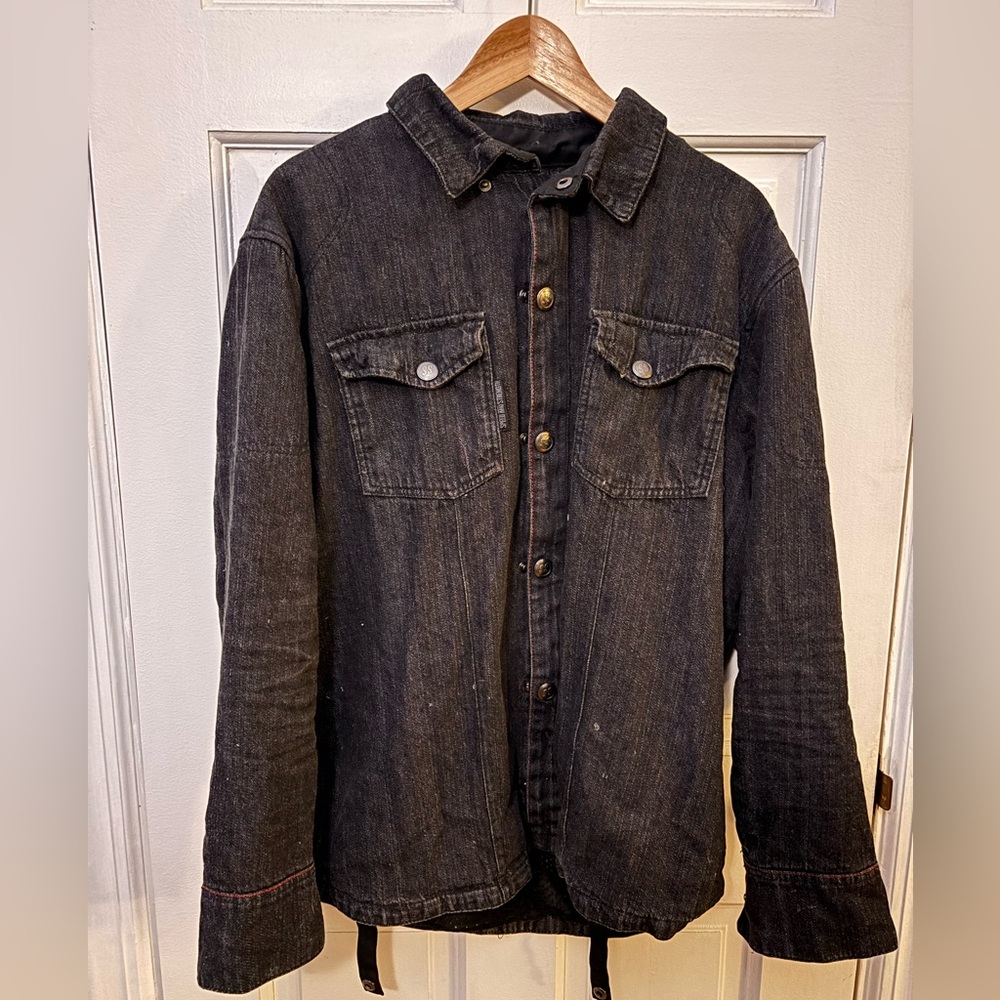 Speed and Strength Denim XL Motorcycle Jacket Kevlar Lined Black